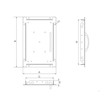 Універсальний люк під кахель металевий, Europlast MDU5020 (500x200mm) Зображення