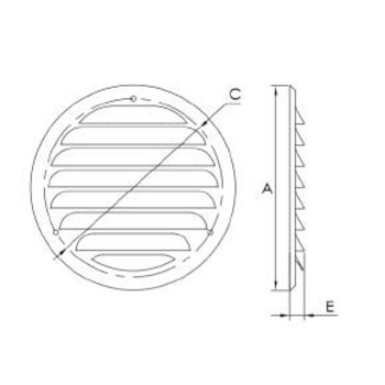 Решітка металева, Europlast MR200M (Ø200mm), чорна Зображення