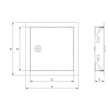 Ревізійний металевий люк, Europlast RLA3040 (300x400mm) з ключем Зображення