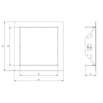 Ревізійний люк для внутрішніх робіт металевий, Europlast RLMP2020 (200x200mm) CLICK Зображення