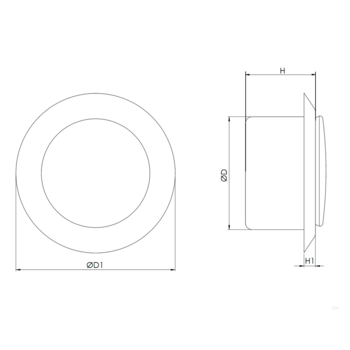 Дифузор металевий Europlast DM125A, витяжний, Ø125mm, антрацит Зображення