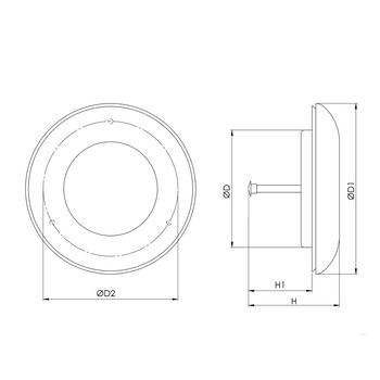 Дифузор дерев'яний Europlast KD100-K2, Ø100mm, чорна вільха Зображення