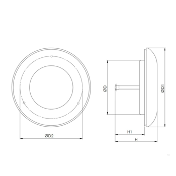 Дифузор дерев'яний Europlast KD125-K2, Ø125mm, чорна вільха Зображення